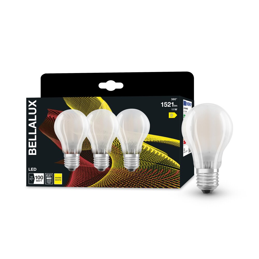 BELLALUX® CLA Juego de 3 LED E27 11 watt 2700 Kelvin 1521 Lumen main product photo