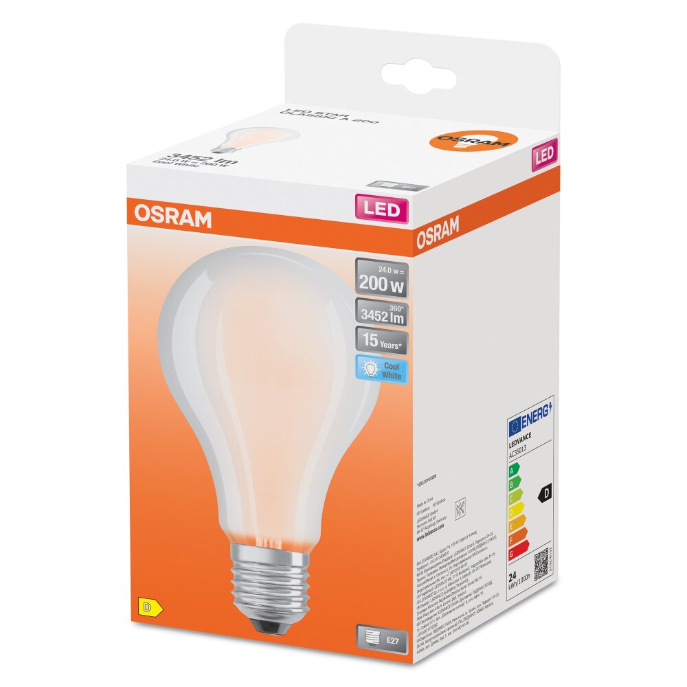 OSRAM CLASSIC A LED E27 24 W 4000 Kelvin 3452 Lumen main product photo