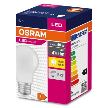 OSRAM CLASSIC A LED E27 4,9 W 2700 Kelvin 470 Lumen