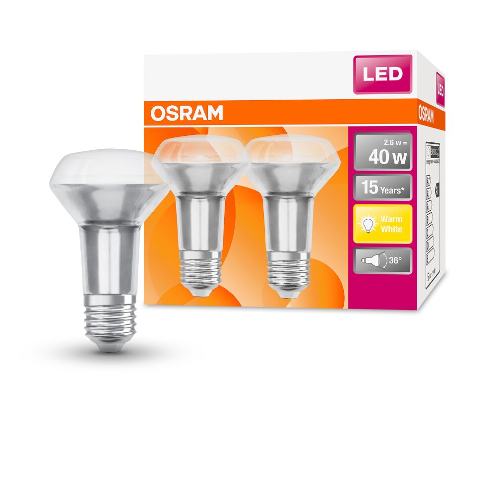 OSRAM LED STAR Juego de 2 E14 2,6 watt 2700 Kelvin 210 Lumen main product photo