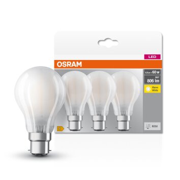 OSRAM CLASSIC A Juego de 3 LED B22d 6,5 watt 2700 Kelvin 806 Lumen
