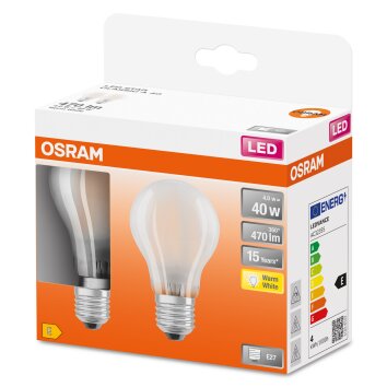 OSRAM LED Retrofit Juego de 2 E27 4 watt 2700 Kelvin 470 Lumen
