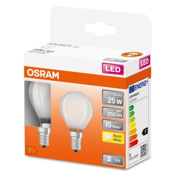 OSRAM LED Retrofit Juego de 2 E14 2,5 watt 2700 Kelvin 250 Lumen