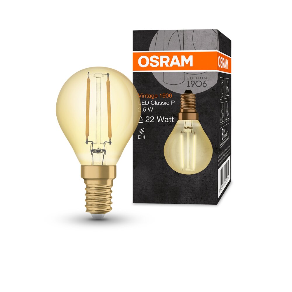 OSRAM Vintage 1906® LED E14 2,5 W 2400 Kelvin 220 Lumen main product photo