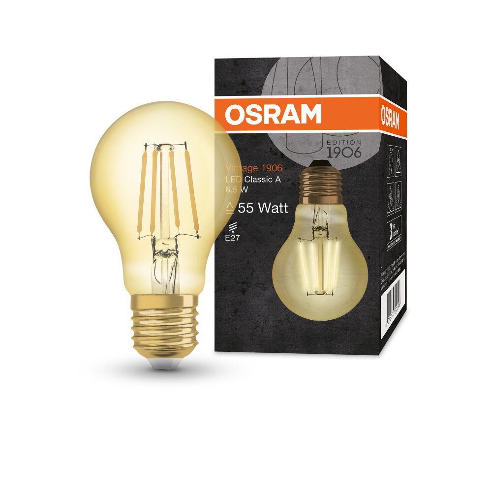 OSRAM Vintage 1906® LED E27 6,5 W 2400 Kelvin 650 Lumen main product photo
