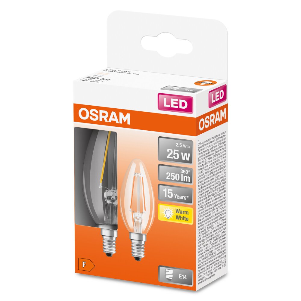 OSRAM LED Retrofit Juego de 2 E14 2,5 watt 2700 Kelvin 250 Lumen main product photo