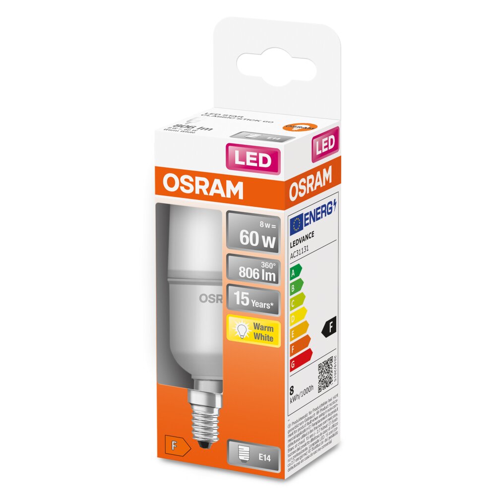 OSRAM LED STAR E14 8 W 2700 Kelvin 806 Lumen main product photo
