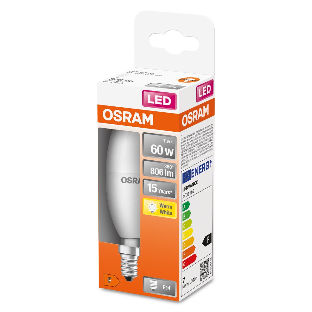 OSRAM LED STAR E14 7 W 2700 Kelvin 806 Lumen main product photo