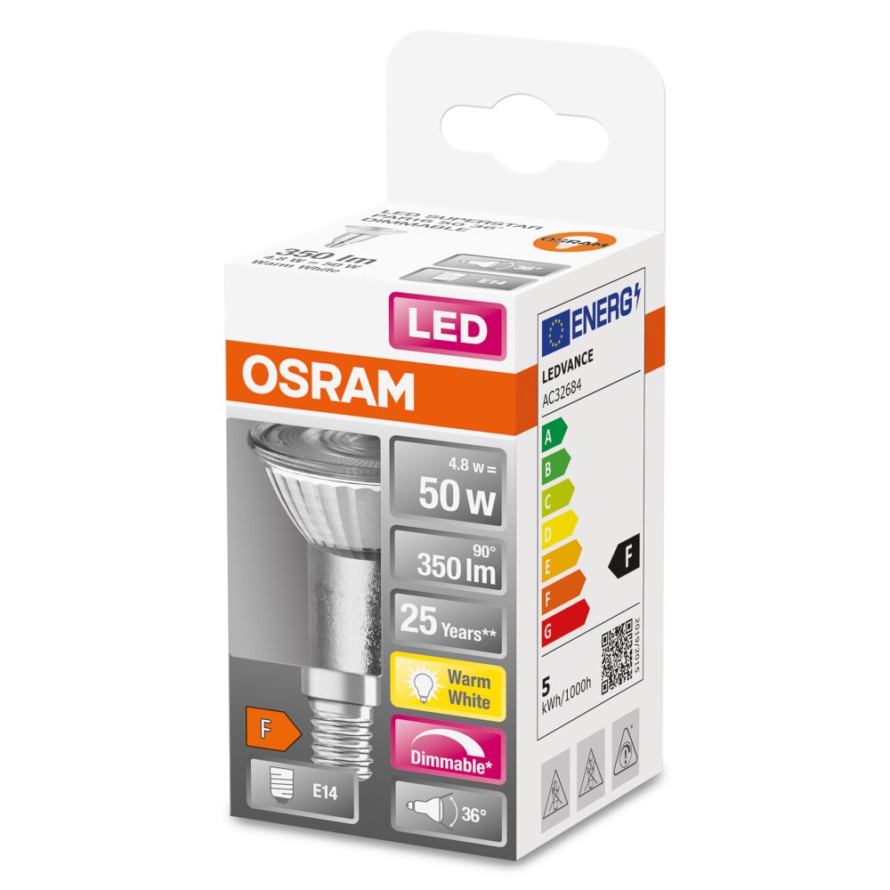 OSRAM LED SUPERSTAR E14 4.8 W 2700 Kelvin 350 Lumen main product photo