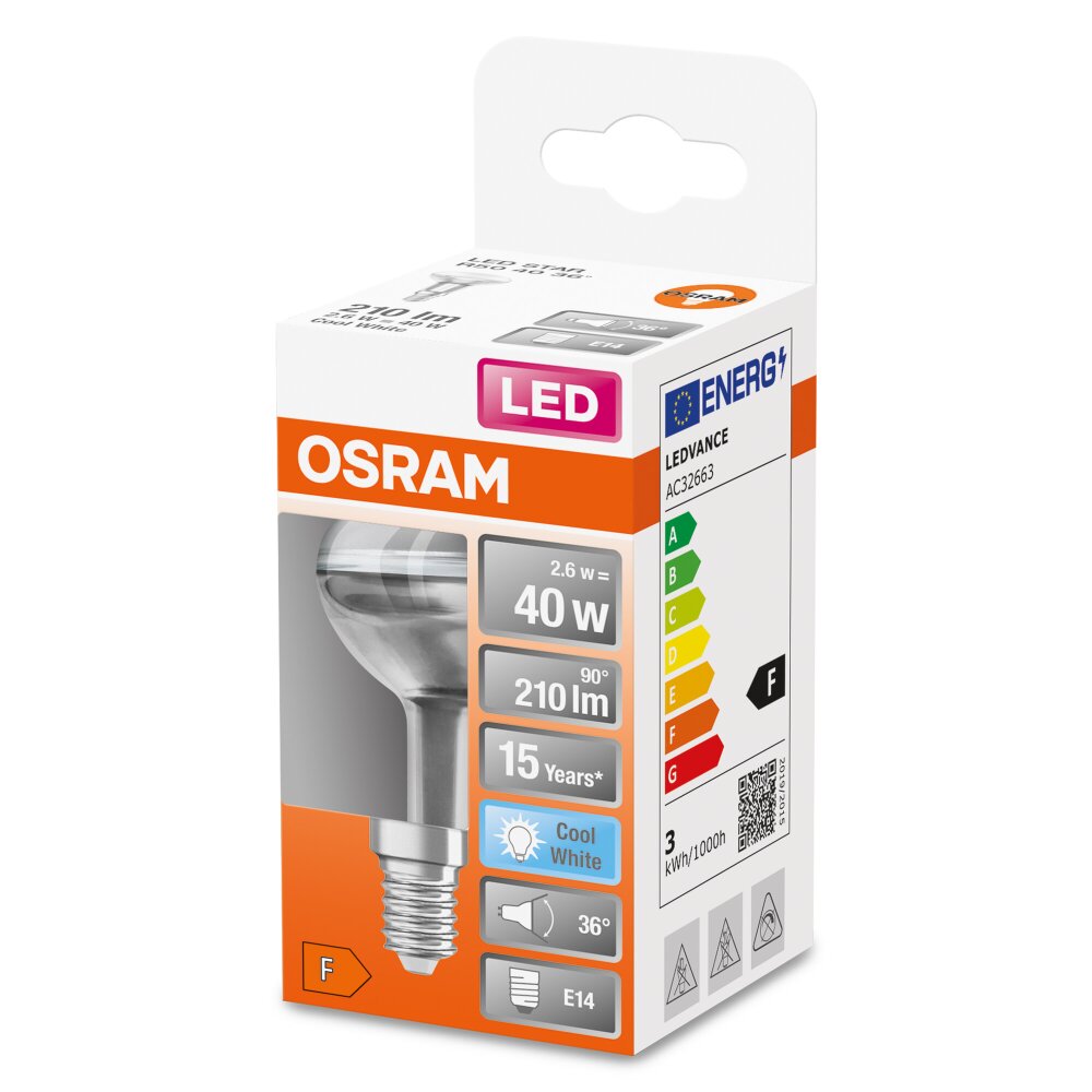 OSRAM LED STAR E14 2,6 W 4000 Kelvin 210 Lumen main product photo