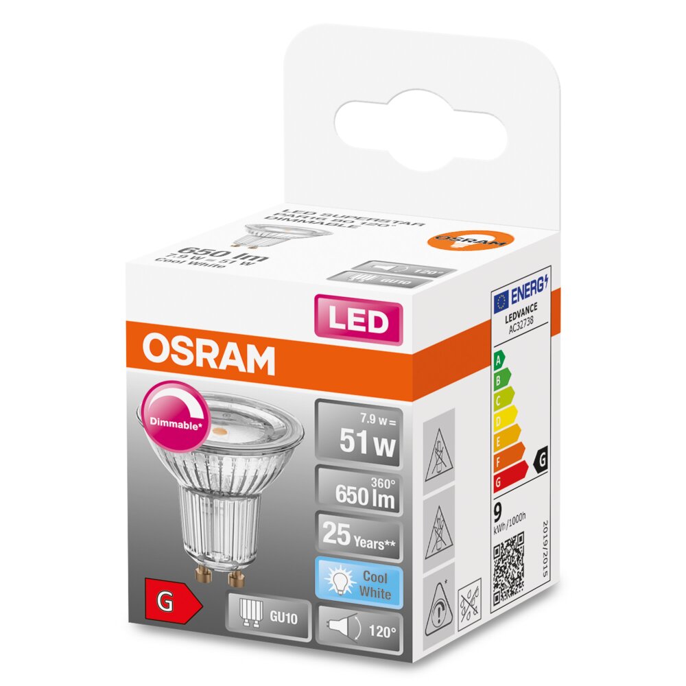 OSRAM LED SUPERSTAR GU10 7,9 W 4000 Kelvin 650 Lumen main product photo