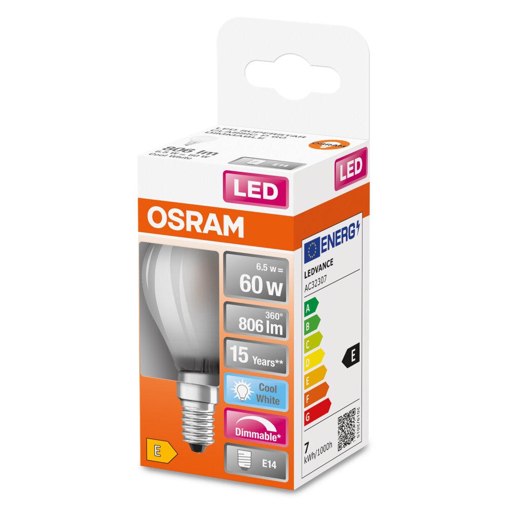 OSRAM LED Retrofit E14 6,5 W 4000 Kelvin 806 Lumen main product photo