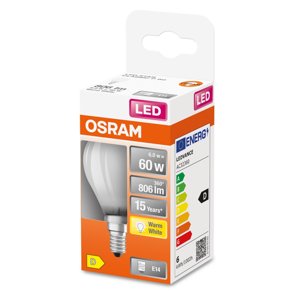 OSRAM LED Retrofit E14 5,5 W 2700 Kelvin 806 Lumen main product photo