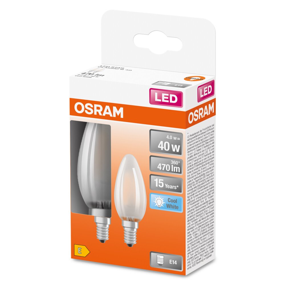 OSRAM LED Retrofit Juego de 2 E14 4 watt 4000 Kelvin 470 Lumen main product photo