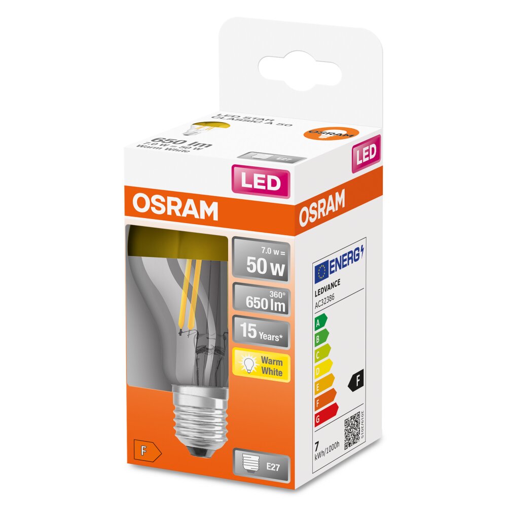 OSRAM LED Retrofit E27 7 W 2700 Kelvin 650 Lumen main product photo