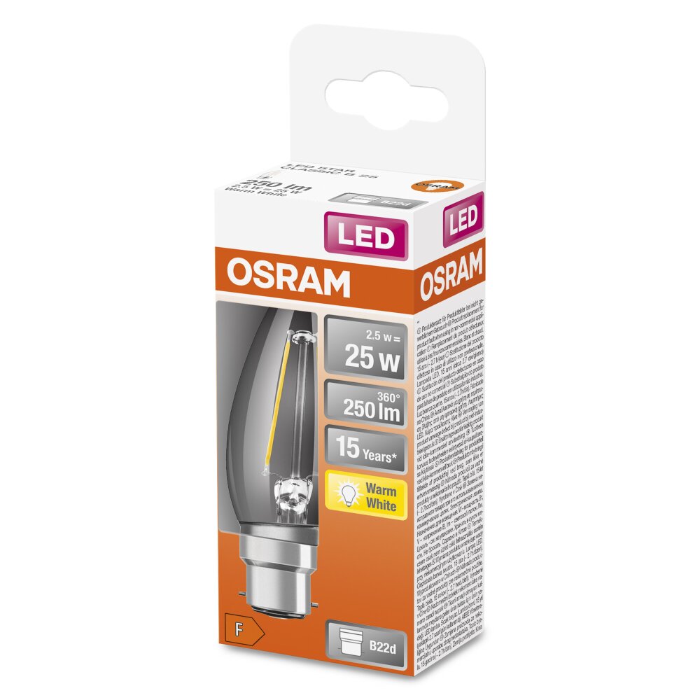 OSRAM LED Retrofit B22d 2,5 W 2700 Kelvin 250 Lumen main product photo