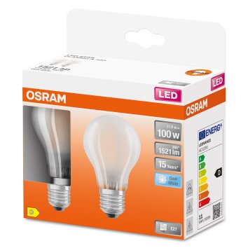 OSRAM LED Retrofit Juego de 2 LED E27 11 watt 4000 Kelvin 1521 Lumen