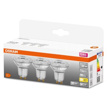 OSRAM LED STAR PAR16 Juego de 3 GU10 4,3 W 2700 Kelvin 350 Lumen OSRAM LED STAR PAR16 Juego de 3 GU10 4,3 W 2700 Kelvin 350 Lumen