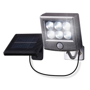 Globo SOLAR Aplique para exterior LED Negro, Plata, 6 luces, Sensor de movimiento