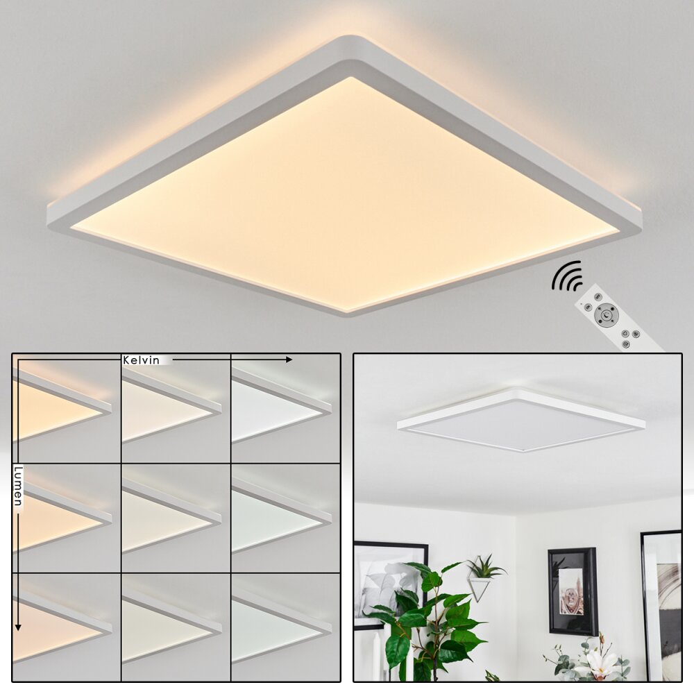 Sasinhosa Lámpara de Techo LED Blanca, 1 luz, Mando a distancia main product photo