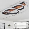 Canhestros Lámpara de Techo LED Marrón, Color madera, Negro, 1 luz