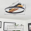 Angtasom Lámpara de Techo LED Marrón, Color madera, Negro, 1 luz, Mando a distancia