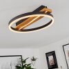 Angtasom Lámpara de Techo LED Marrón, Color madera, Negro, 1 luz, Mando a distancia