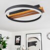 Angtasom Lámpara de Techo LED Marrón, Color madera, Negro, 1 luz, Mando a distancia