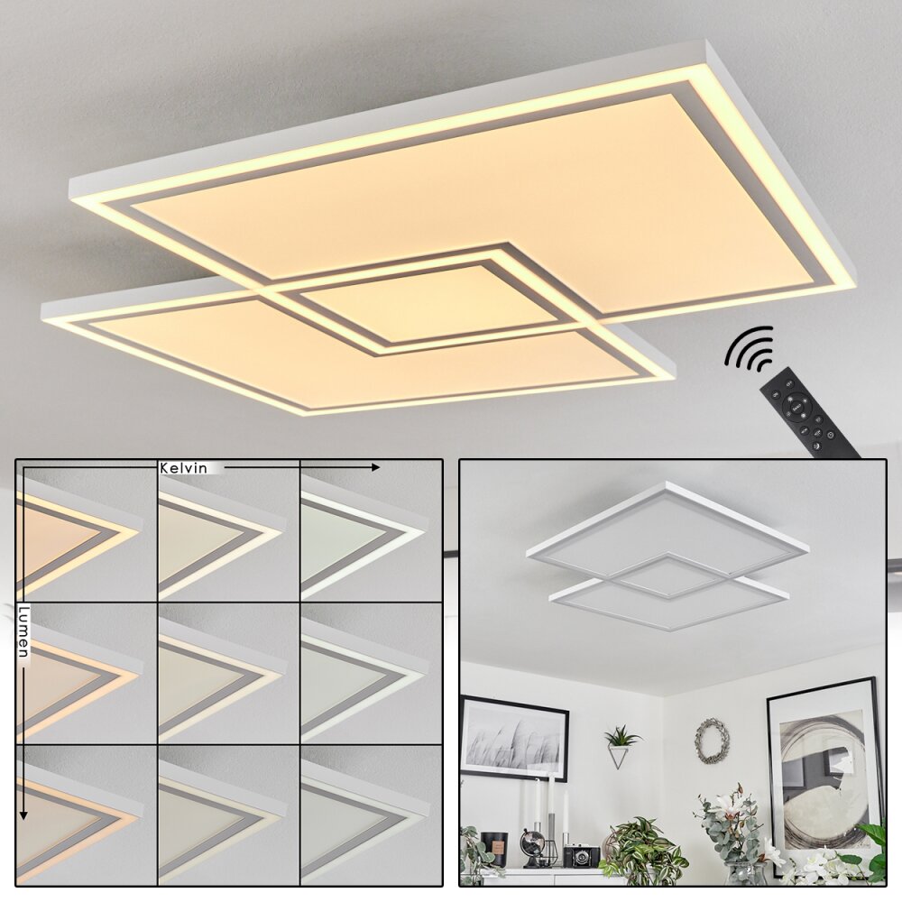 Salamo Lámpara de Techo LED Blanca, 1 luz, Mando a distancia main product photo