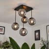Salamonde Lámpara de Techo Negro, 5 luces