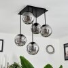 Salamonde Lámpara de Techo Negro, 5 luces