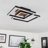 Walschbronn Lámpara de Techo LED Marrón, Color madera, Negro, 1 luz