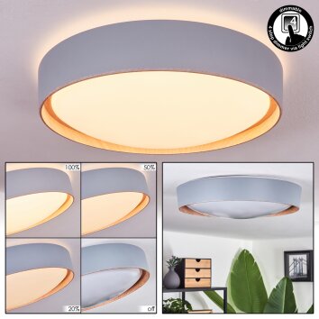 Louea Lámpara de Techo LED Marrón, Gris, Color madera, 1 luz