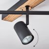 Javel Lámpara de Techo Marrón, Color madera, Negro, 5 luces