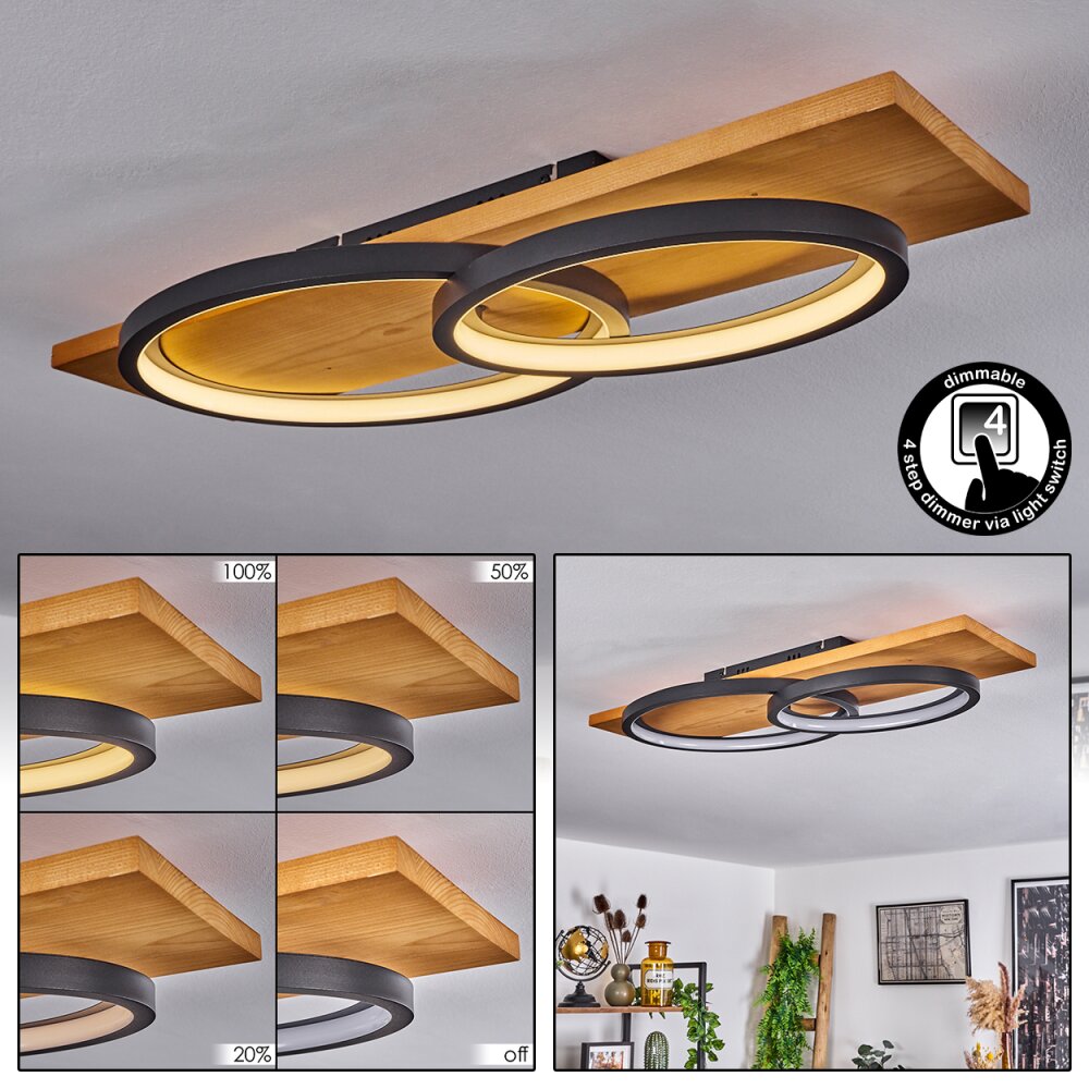 Pompu Lámpara de Techo LED Crudo, Negro, 1 luz main product photo