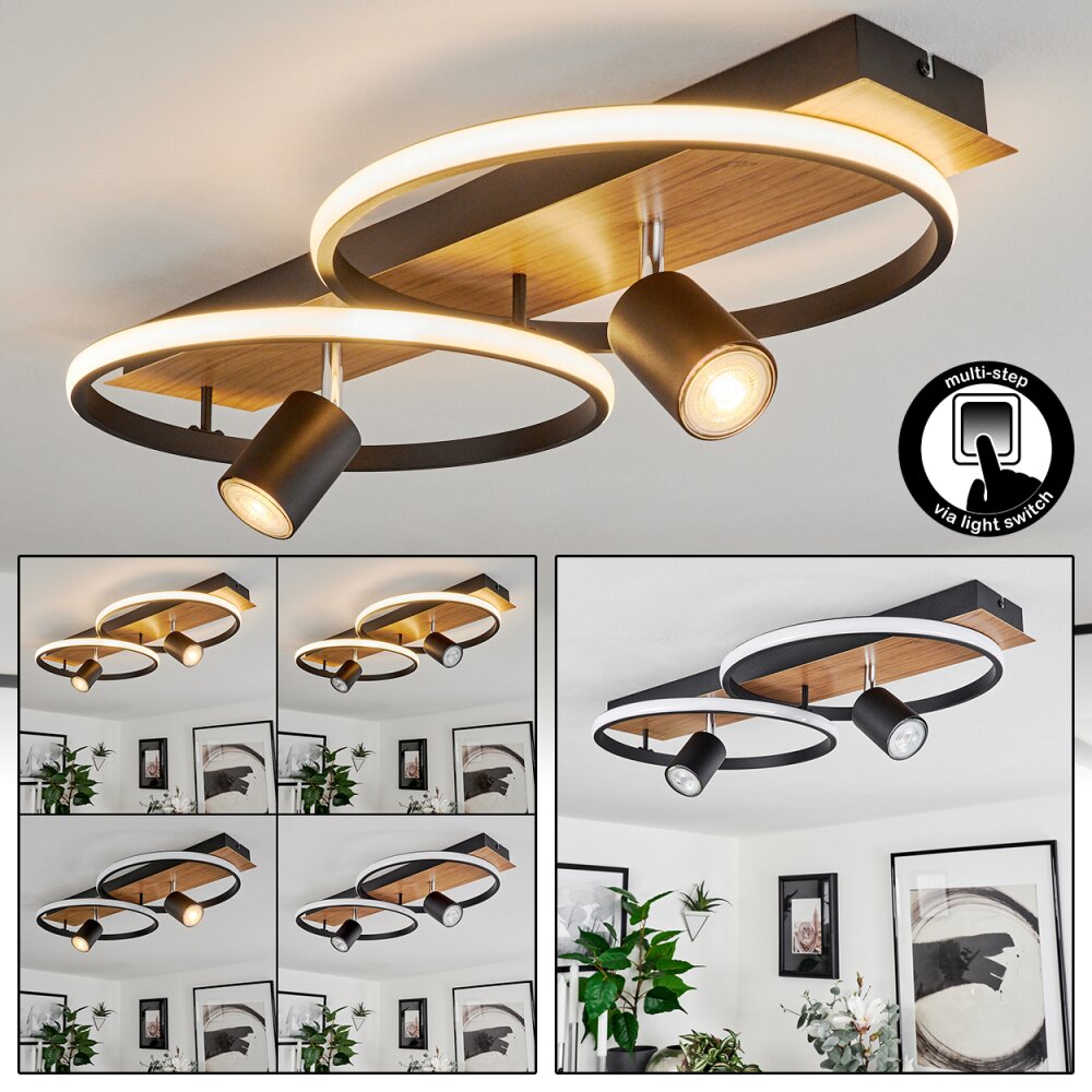 Boim Lámpara de Techo LED Color madera, Negro, 3 luces main product photo