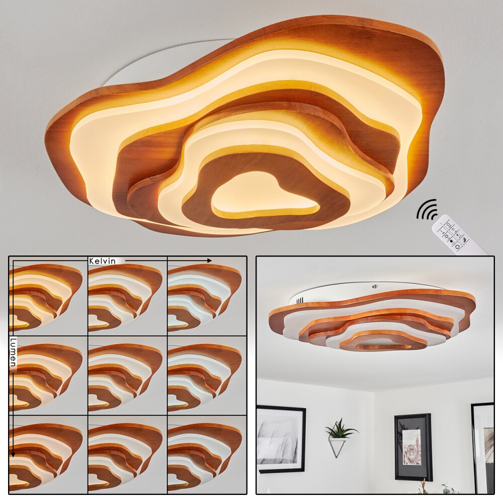 Krieng Lámpara de Techo LED Crudo, Blanca, 1 luz, Mando a distancia main product photo