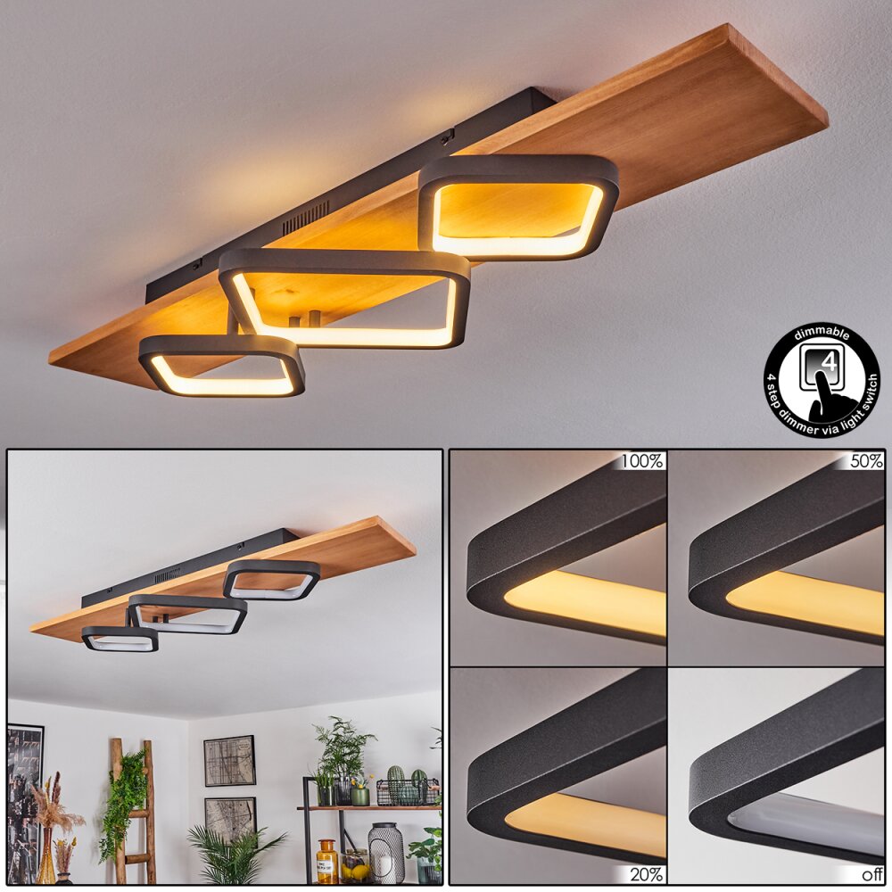 Pompu Lámpara de Techo LED Crudo, Negro, 1 luz main product photo