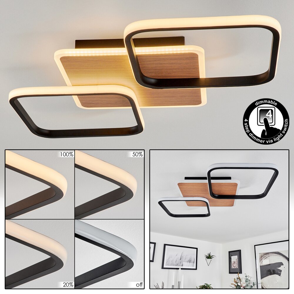 Tiutiella Lámpara de Techo LED Marrón, Color madera, Negro, 1 luz main product photo