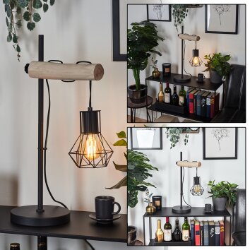 Bardhaman Lámpara de mesa Negro, 1 luz