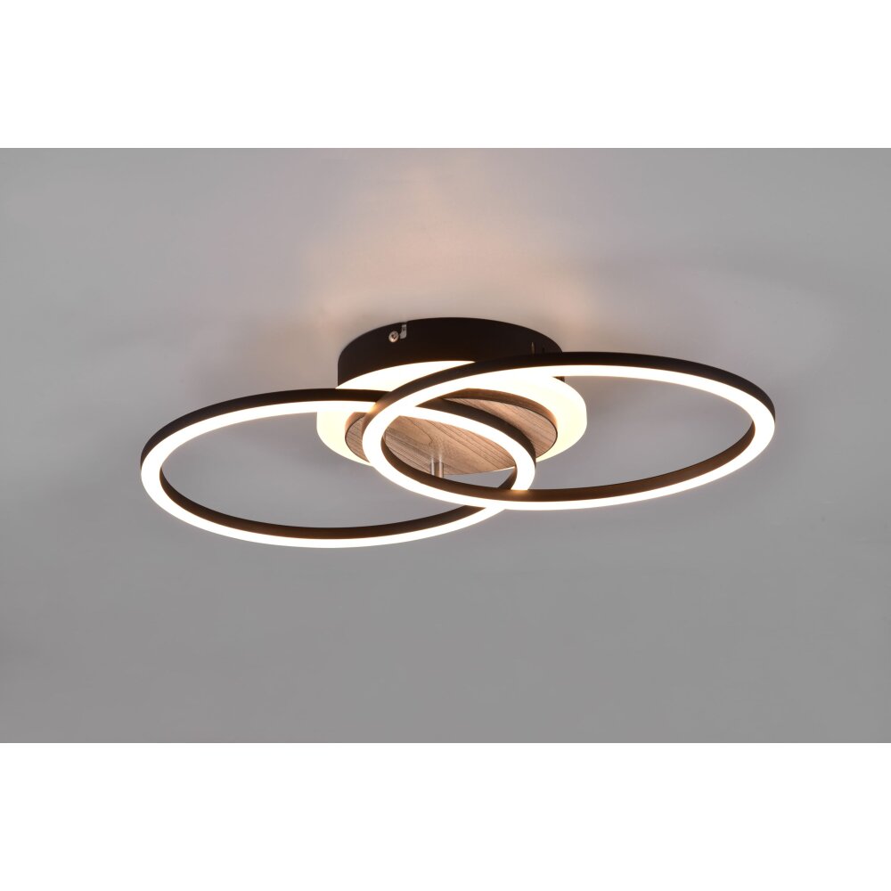 Reality Giro Lámpara de Techo LED Color madera, Negro, 1 luz, Mando a distancia main product photo
