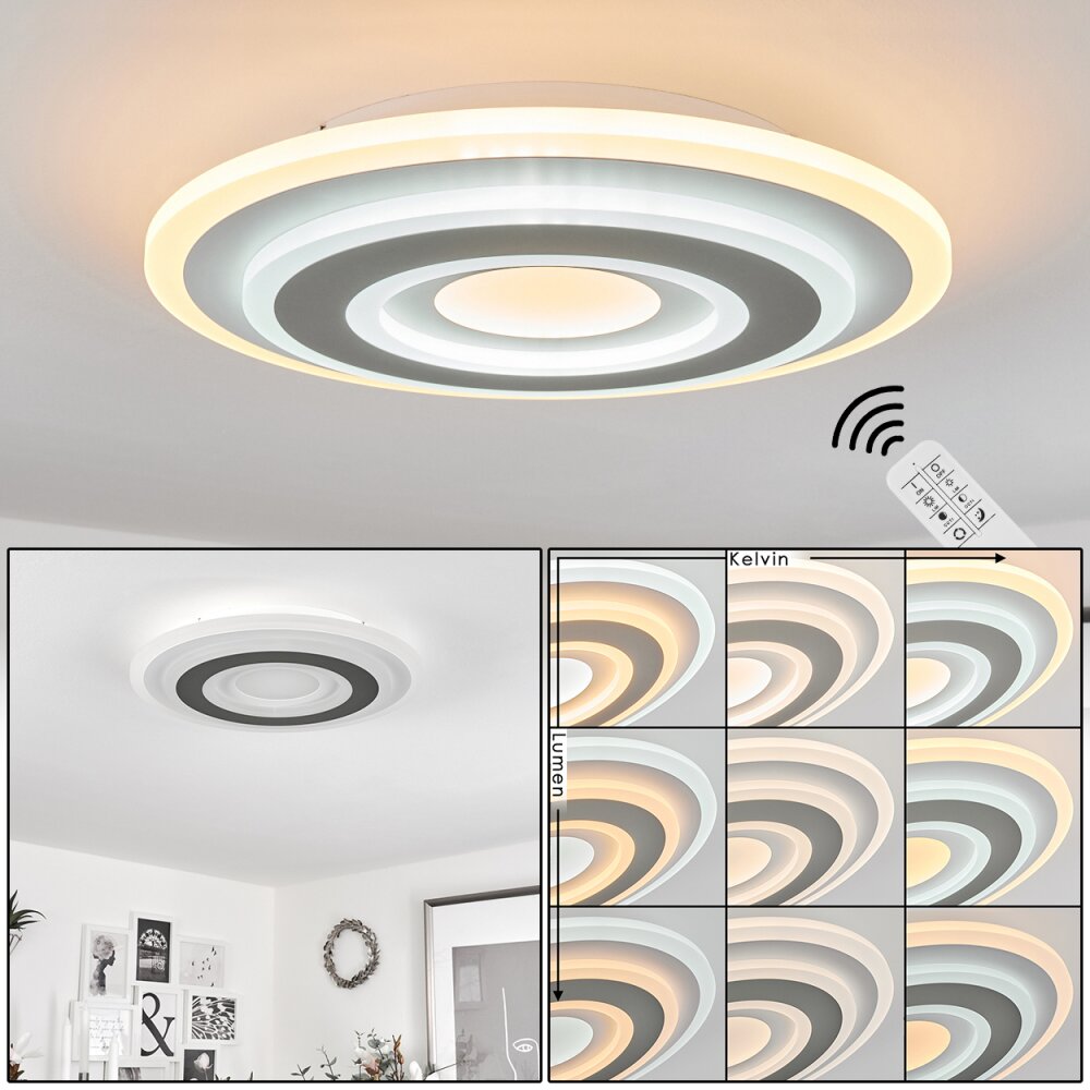 Wawo Lámpara de Techo LED Blanca, 1 luz, Mando a distancia main product photo