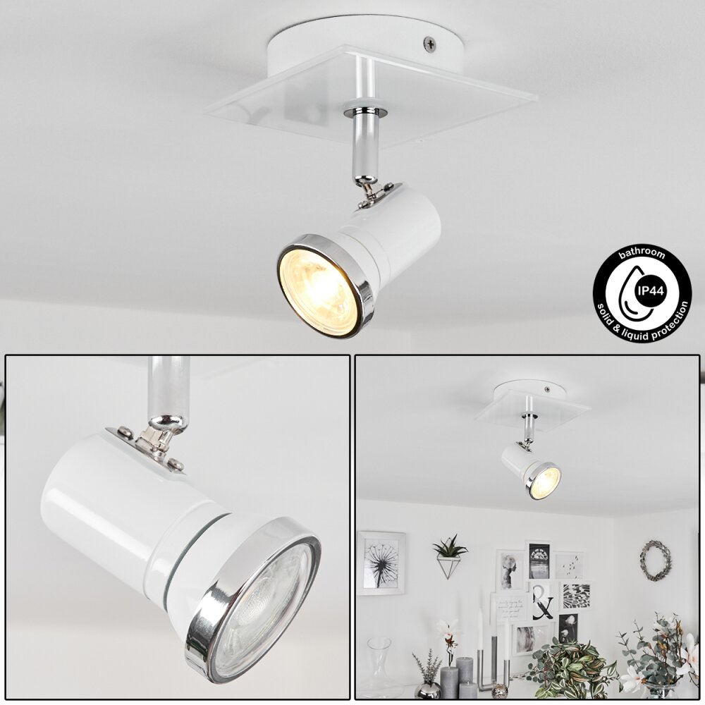 Lanrigan Lámpara de Techo Cromo, Blanca, 1 luz main product photo