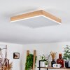 Salmi Lámpara de Techo LED Marrón, Color madera, Blanca, 1 luz