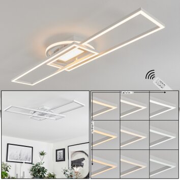 Lillavois Lámpara de Techo LED Blanca, 1 luz, Mando a distancia