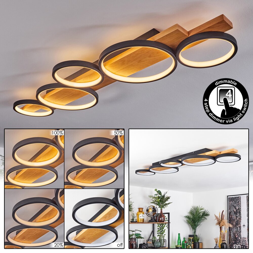 Rodekro Lámpara de Techo LED Crudo, Negro, 1 luz main product photo