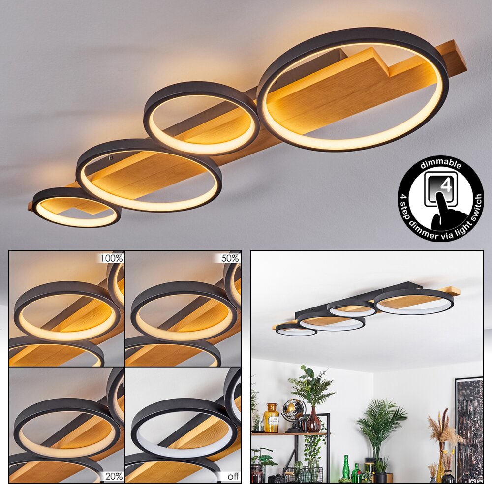 Rodekro Lámpara de Techo LED Crudo, Negro, 1 luz main product photo