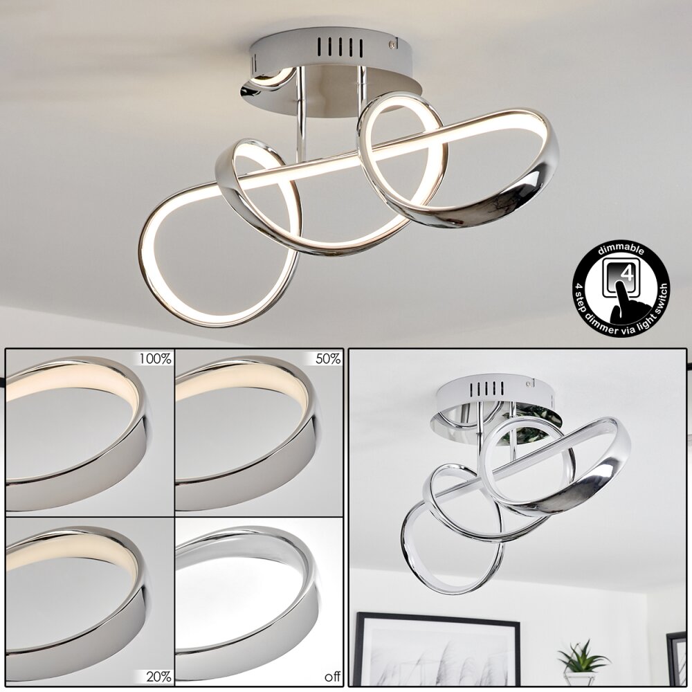 Dauntey Lámpara de Techo LED Cromo, 1 luz main product photo