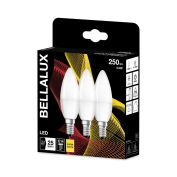 BELLALUX Juego de 3 LED E14 3,3 W 2700 Kelvin 250 Lumen