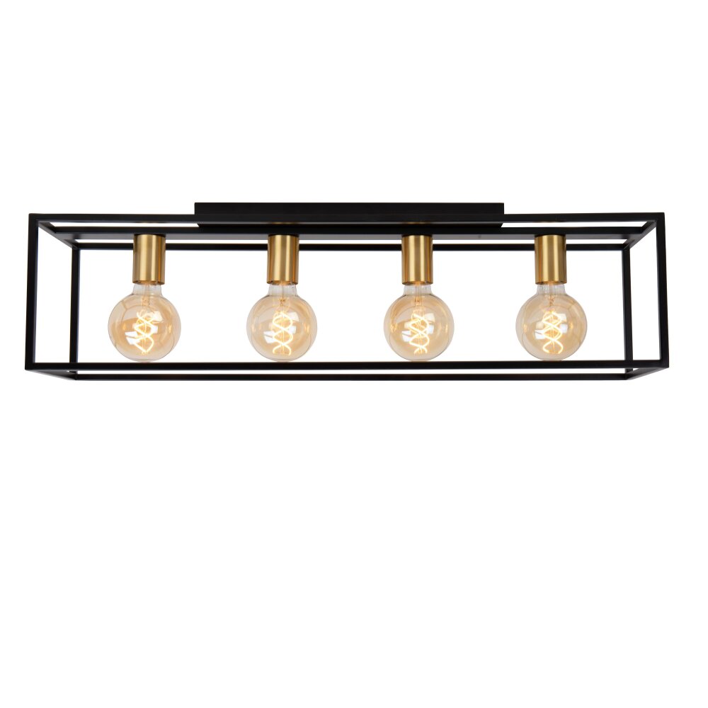 Lucide RUBEN Lámpara de Techo dorado, Latón, Negro, 4 luces main product photo